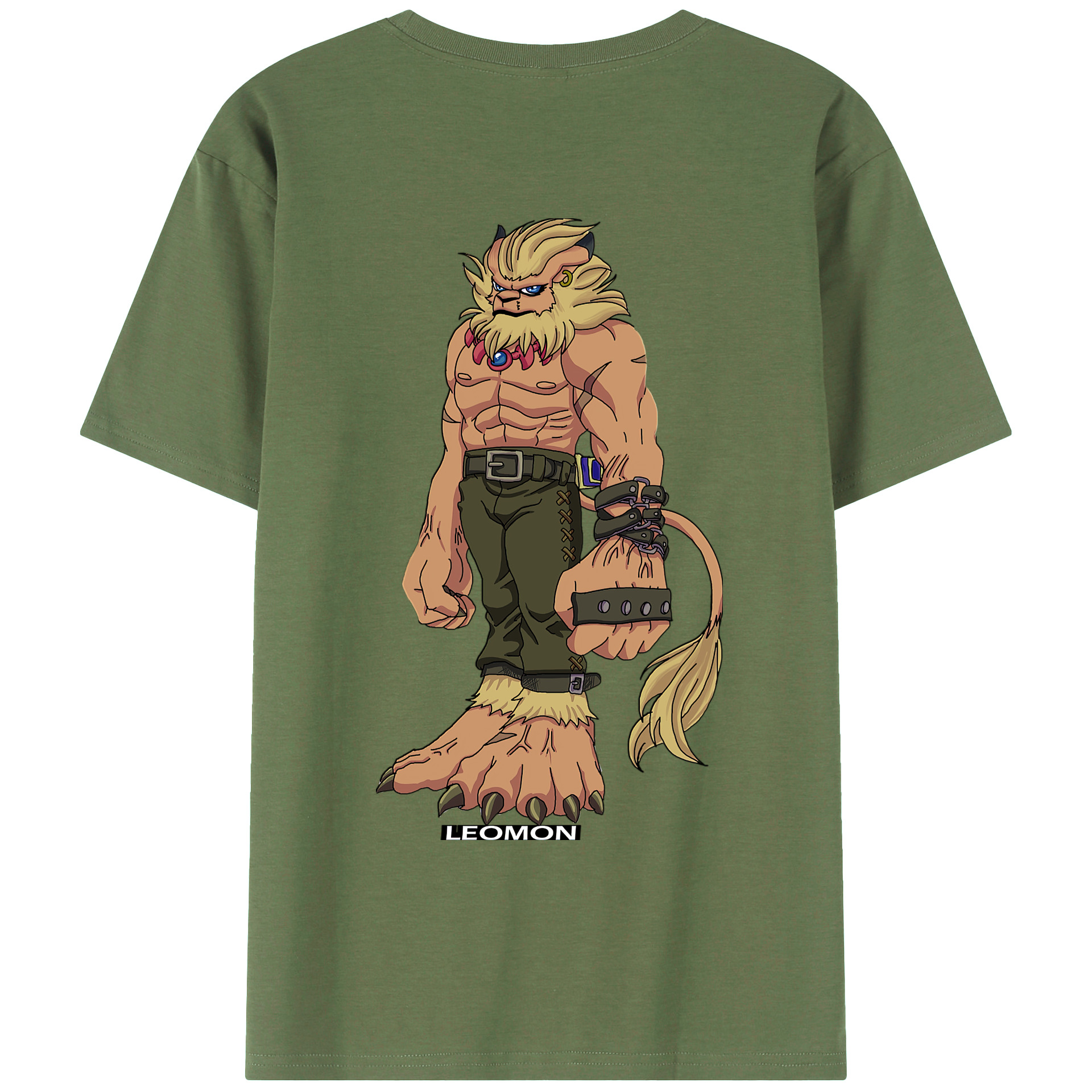 （画像用） Digimon デジタルモンスター/デジモン 綿100％ メンズ半袖Tシャツ（バックプリント） 通気性